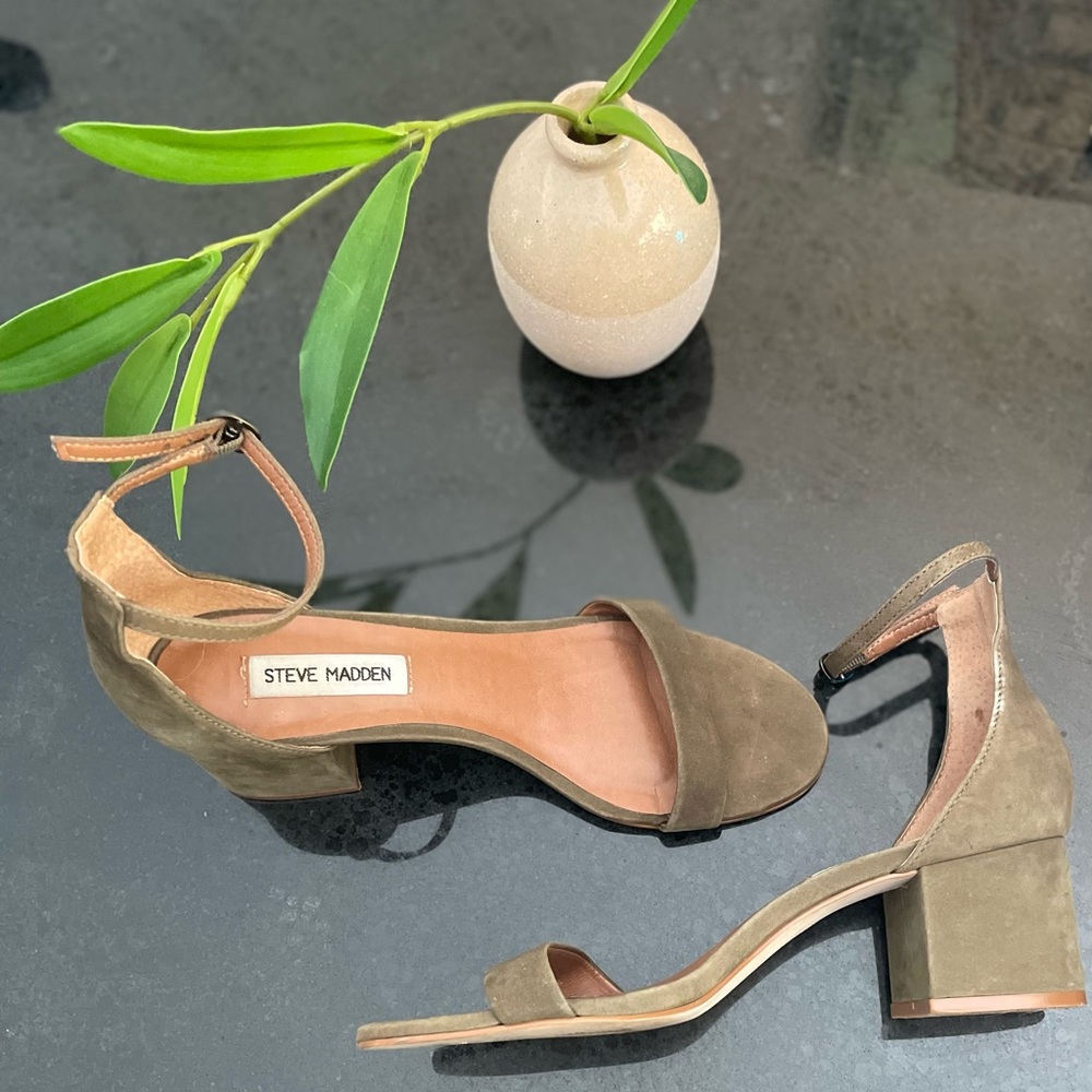 Steve Madden Camo Green Suede Heels